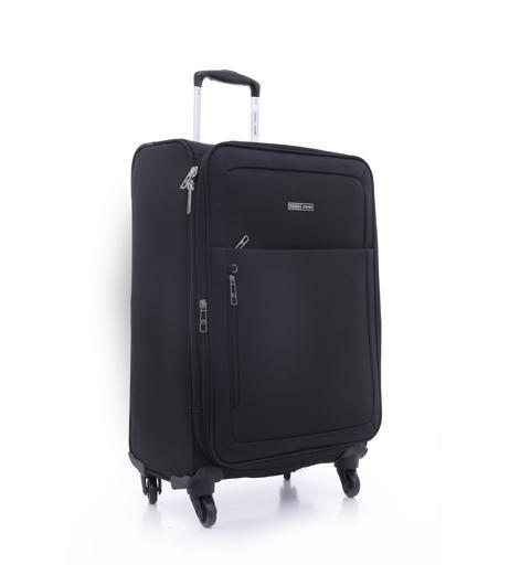 طقم حقائب سفر 3 حقائب مادة النايلون بعجلات دوارة (20 ، 24 ، 28) بوصة أسود PARA JOHN - Polyester Soft Trolley Luggage Set, Black - SW1hZ2U6NDM2ODM3