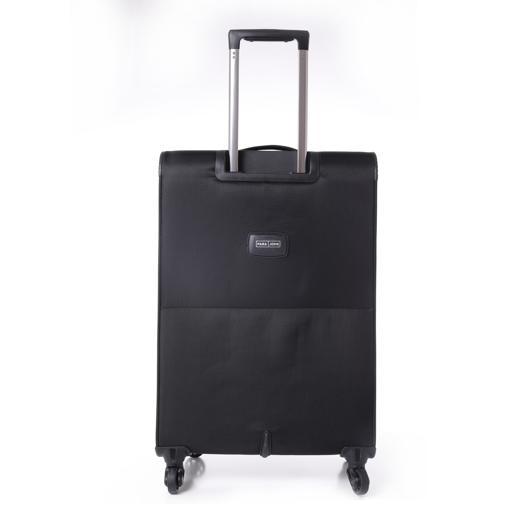 طقم حقائب سفر 3 حقائب نايلون بعجلات دوارة (20 ، 24 ، 28) بوصة أسود PARA JOHN - Polyester Soft Trolley Luggage Set , Black - SW1hZ2U6NDM4MDYx