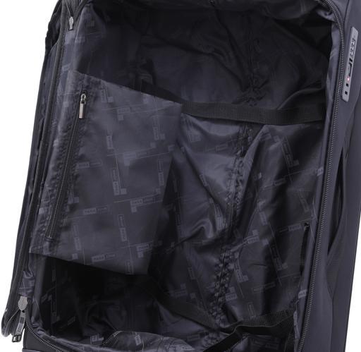 طقم حقائب سفر 3 حقائب مادة بوليستر بعجلات دوارة (20 ، 24 ، 28) بوصة أسود PARA JOHN - Polyester Soft Trolley Luggage Set, Black - SW1hZ2U6NDM4MDY4