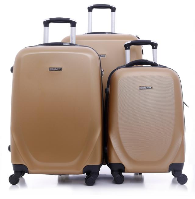 طقم حقائب سفر 3 حقائب بعجلات دوارة (20 ، 24 ، 28) بوصة ذهبي PARA JOHN - 3 Pcs Travel Luggage Suitcase - ABS Hard Shell Luggage (20'' 24'' 28'') - SW1hZ2U6NDM5NTYw