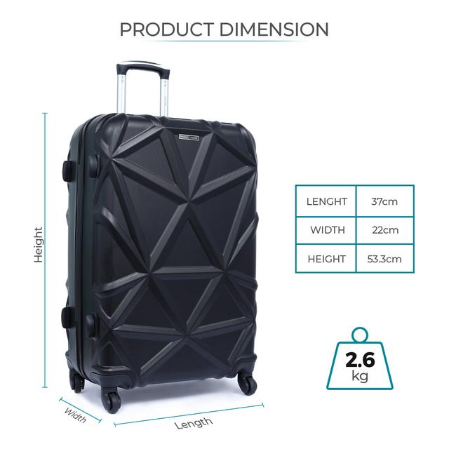 طقم حقائب سفر 3 حقائب مادة ABS بعجلات دوارة (20 ، 24 ، 28) بوصة أسود PARA JOHN - Matrix 3 Pcs Trolley Luggage Set, Black - SW1hZ2U6NDM3MzE1