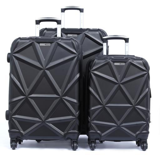 طقم حقائب سفر 3 حقائب مادة ABS بعجلات دوارة (20 ، 24 ، 28) بوصة أسود PARA JOHN - Matrix 3 Pcs Trolley Luggage Set, Black - SW1hZ2U6NDM3MzA1