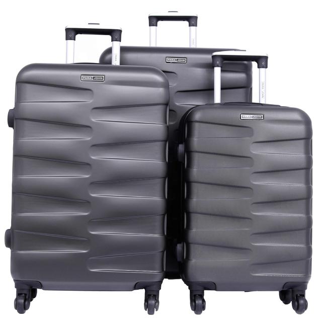 طقم حقائب سفر 3 حقائب مادة ABS بعجلات دوارة (20 ، 24 ، 28) بوصة رمادي PARA JOHN - Travel Luggage Suitcase Set Of 3 - Trolley Bag, Carry On Hand Cabin Luggage Bag - Lightweight - SW1hZ2U6NDM3ODAz