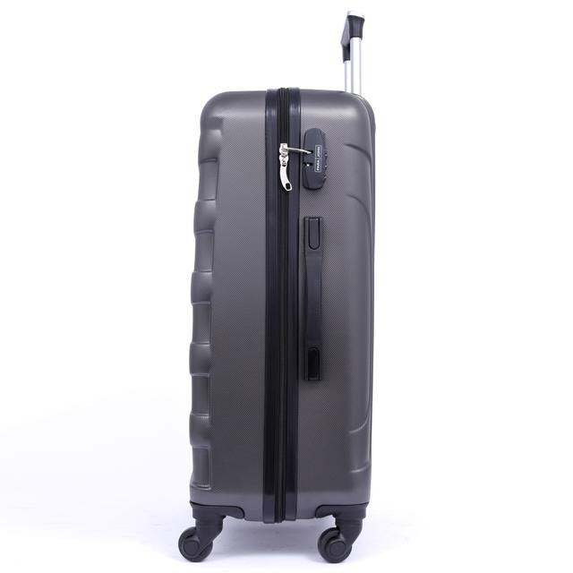 طقم حقائب سفر 3 حقائب مادة ABS بعجلات دوارة (20 ، 24 ، 28) بوصة رمادي PARA JOHN - Travel Luggage Suitcase Set Of 3 - Trolley Bag, Carry On Hand Cabin Luggage Bag - Lightweight - SW1hZ2U6NDM3ODEx