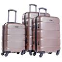 طقم حقائب سفر 3 حقائب مادة ABS بعجلات دوارة (20 ، 24 ، 28) بوصة ذهبي برونزي PARA JOHN - Sphinx 3 Pcs Trolley Luggage Set, Champagne - SW1hZ2U6NDM3MzM5