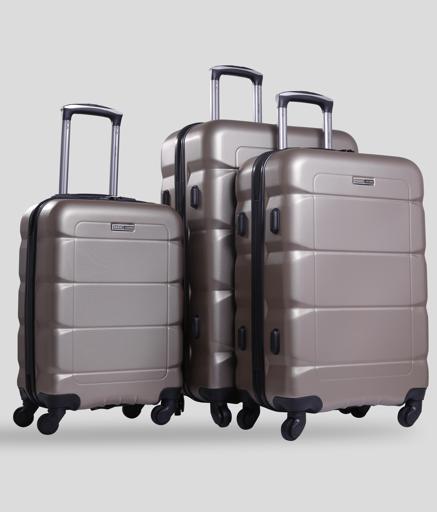 طقم حقائب سفر 3 حقائب مادة ABS بعجلات دوارة (20 ، 24 ، 28) بوصة ذهبي برونزي PARA JOHN - Sphinx 3 Pcs Trolley Luggage Set, Champagne - SW1hZ2U6NDM3MzM3