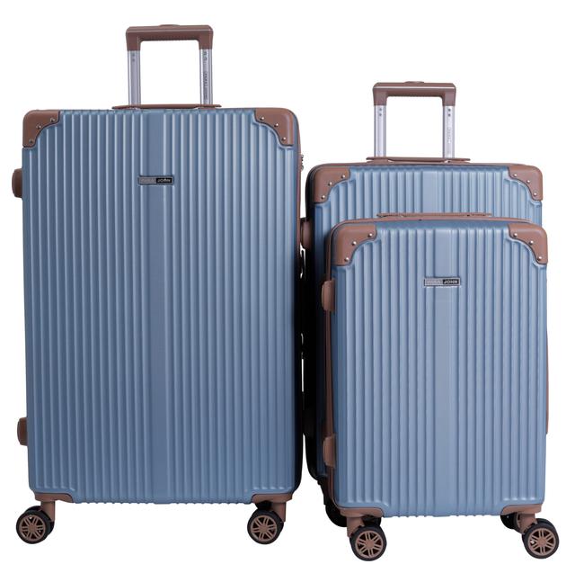طقم حقائب سفر 3 حقائب مادة PP بعجلات دوارة (20 ، 24 ، 28) بوصة أزرق PARA JOHN - Travel Luggage Suitcase Set of 3 - Trolley Bag, Carry On Hand Cabin Luggage Bag - Lightweight (20 ، 24 ، 28) inch - SW1hZ2U6NDM3NzU2