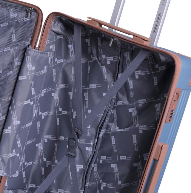طقم حقائب سفر 3 حقائب مادة PP بعجلات دوارة (20 ، 24 ، 28) بوصة أزرق PARA JOHN - Travel Luggage Suitcase Set of 3 - Trolley Bag, Carry On Hand Cabin Luggage Bag - Lightweight (20 ، 24 ، 28) inch - SW1hZ2U6NDM3NzY2