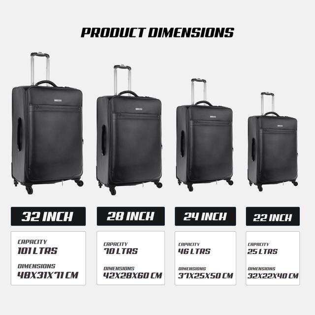 طقم حقائب سفر دوارة 4 حقائب (16 ، 20 ، 24 ، 28) بوصة ABS أسود PARA JOHN - 4 Pcs Travel Luggage Suitcase Trolley Set - PVC Leather Cabin Trolley Bag – Cabin size suitcase for Business Travellers - (16 ، 20 ، 24 ، 28) inch - SW1hZ2U6NDM5NDUz