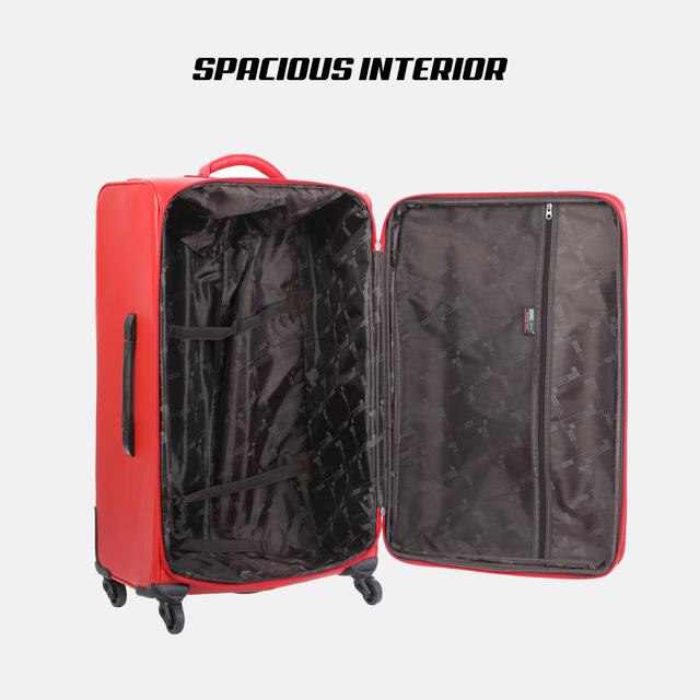 طقم حقائب سفر 4 حقائب (16 ، 20 ، 24 ، 28) بوصة جلد PVC أحمر PARA JOHN - 4 Pcs Travel Luggage Suitcase Trolley Set - (16 ، 20 ، 24 ، 28) inch - SW1hZ2U6NDM5NTk0