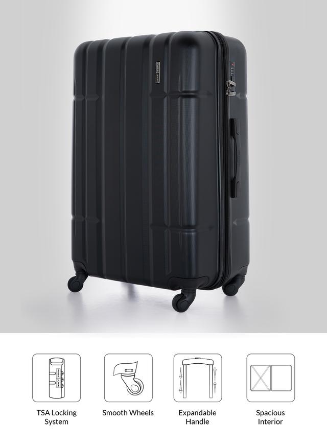 طقم حقائب سفر 4 حقائب (20 ، 24 ، 28 ، 32) بوصة مادة PVC أسود PARA JOHN - 4 Pcs Alle Trolley Luggage Set, Black - SW1hZ2U6MTQwODEyNg==