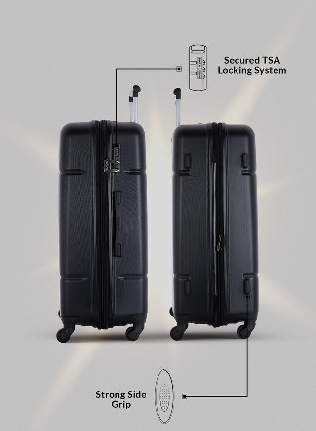 طقم حقائب سفر 4 حقائب (20 ، 24 ، 28 ، 32) بوصة مادة PVC أسود PARA JOHN - 4 Pcs Alle Trolley Luggage Set, Black - SW1hZ2U6MTQwODEzNg==