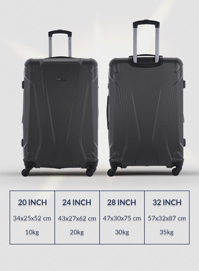 طقم حقائب سفر بعجلات دوارة 4 حقائب (20 ، 24 ، 28 ، 32) بوصة مادة PVC أسود PARA JOHN – 4 Pcs Alle Trolley Luggage Set, Black - SW1hZ2U6MTQwODA1Mw==