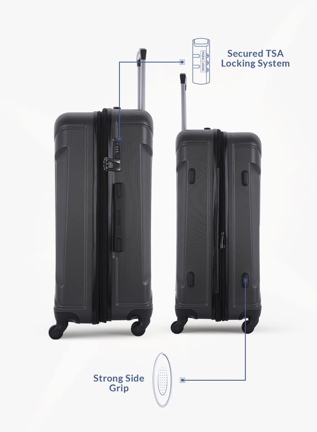 طقم حقائب سفر بعجلات دوارة 4 حقائب (20 ، 24 ، 28 ، 32) بوصة مادة PVC أسود PARA JOHN – 4 Pcs Alle Trolley Luggage Set, Black - SW1hZ2U6MTQwODA1NQ==