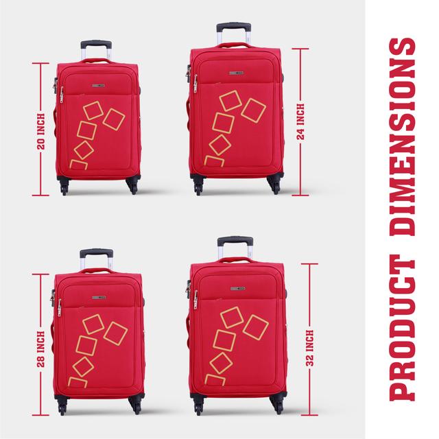 طقم حقائب سفر 4 حقائب نايلون بعجلات دوارة (20 ، 24 ، 28 ، 32) بوصة أحمر PARA JOHN - Travel Luggage Suitcase Set of 4 - (20 ، 24 ، 28 ، 32) inch - SW1hZ2U6NDM4MjMx