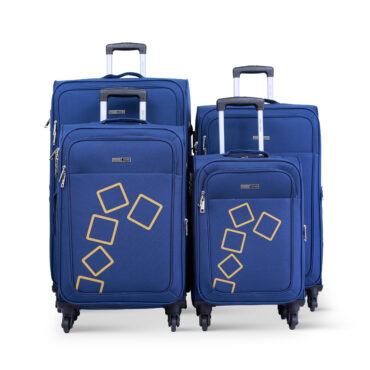 طقم حقائب سفر 4 حقائب بعجلات دوارة (20 ، 24 ، 28 ، 32) بوصة نايلون أزرق غامق PARA JOHN - Travel Luggage Suitcase Set of 4 - Trolley Bag, Carry On Hand Cabin Luggage Bag – Lightweight (20 ، 24 ، 28 ، 32) inch