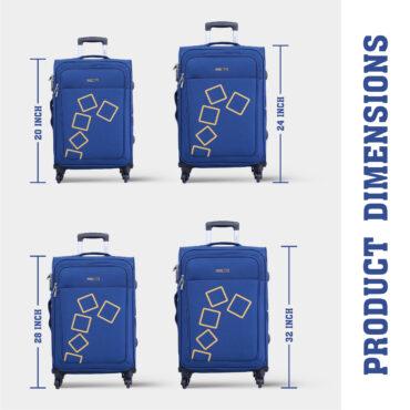 طقم حقائب سفر 4 حقائب بعجلات دوارة (20 ، 24 ، 28 ، 32) بوصة نايلون أزرق غامق PARA JOHN - Travel Luggage Suitcase Set of 4 - Trolley Bag, Carry On Hand Cabin Luggage Bag – Lightweight (20 ، 24 ، 28 ، 32) inch