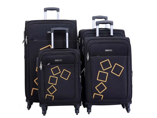 طقم حقائب سفر 4 حقائب نايلون بعجلات دوارة (20 ، 24 ، 28 ، 32) بوصة أسود PARA JOHN - Travel Luggage Suitcase Set of 4 - Trolley Bag (20 ، 24 ، 28 ، 32) inch - SW1hZ2U6NDM4Mjc3