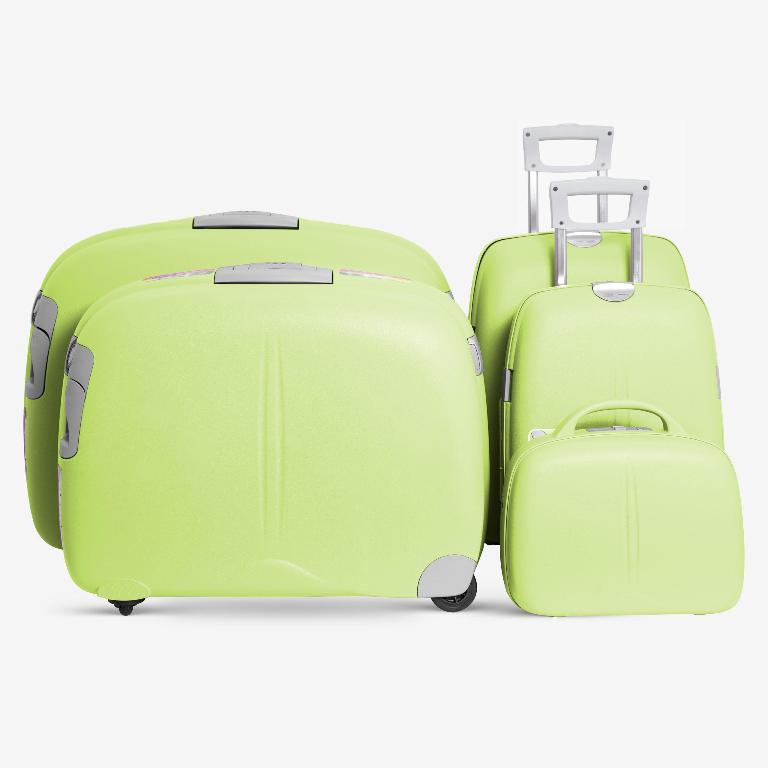 طقم حقائب سفر دوارة 5 حقائب (14 ، 18 ، 22 ، 27 ، 31) بوصة PP أخضر PARA JOHN - Travel Luggage Suitcase Set of 5 - Trolley Bag – Lightweight Travel Bags with 360° Durable 4 Spinner Wheels - Hard Shell Luggage Spinner -(14 ، 18 ، 22 ، 27 ، 31) inch