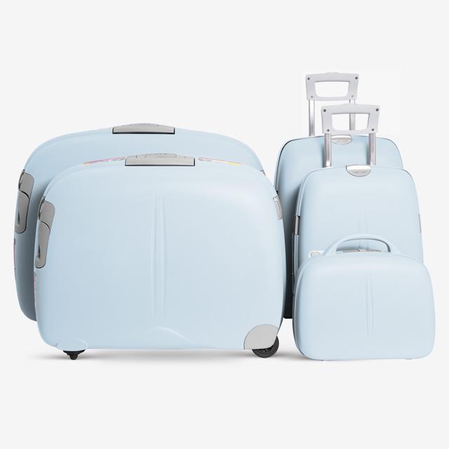 طقم حقائب سفر دوارة 5 حقائب (14 - 18 - 22 - 27 - 31) بوصة PP أزرق سماوي PARA JOHN 3 Pcs Travel Luggage Suitcase Set of 5 Trolley Bag - SW1hZ2U6NDM4MzI4