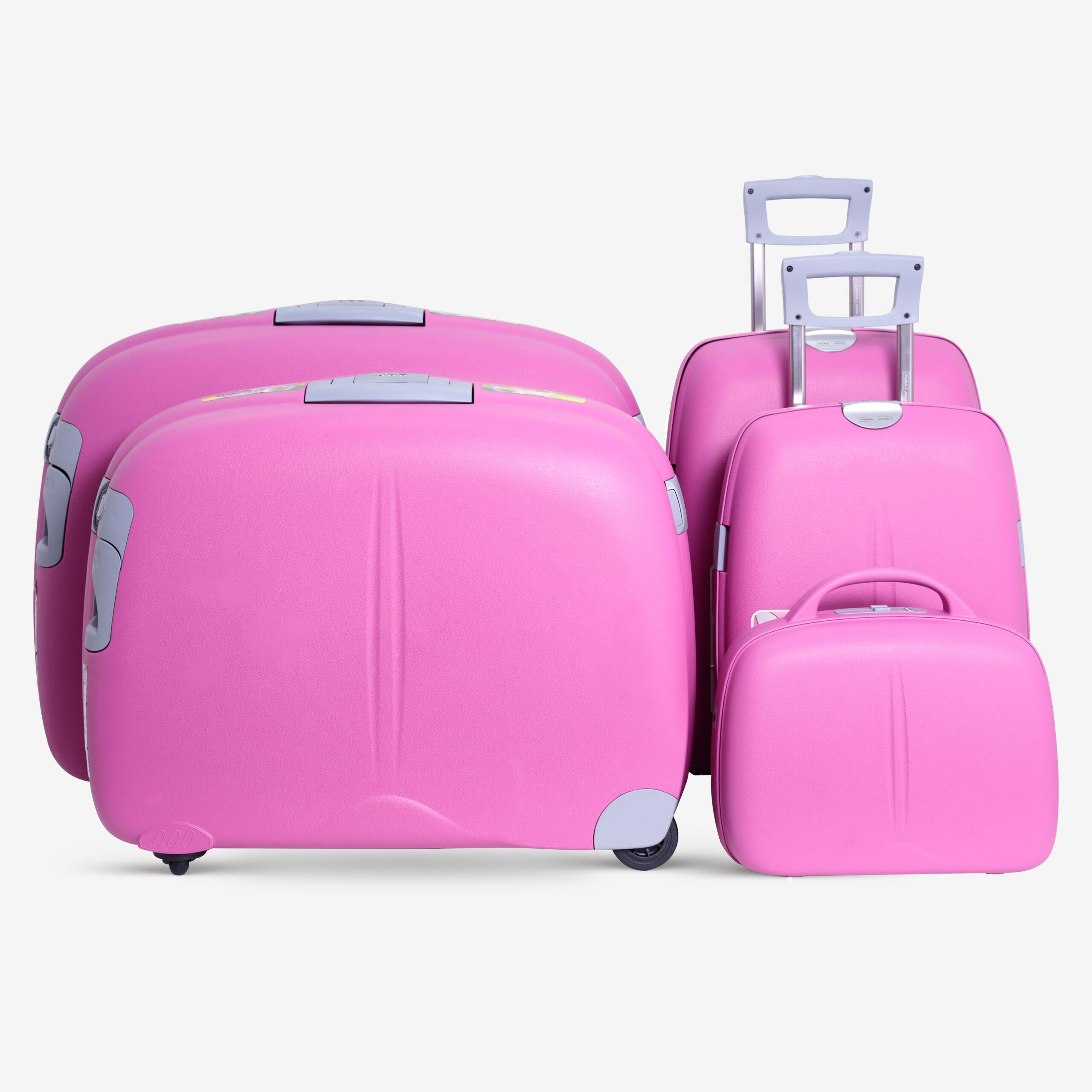 طقم حقائب سفر دوارة 5 حقائب (14 ، 18 ، 22 ، 27 ، 31) بوصة PP زهري غامق PARA JOHN - Travel Luggage Suitcase Set of 5 Lightweight Travel Bags with 360° Durable 4 Spinner Wheels - (14 ، 18 ، 22 ، 27 ، 31) inch