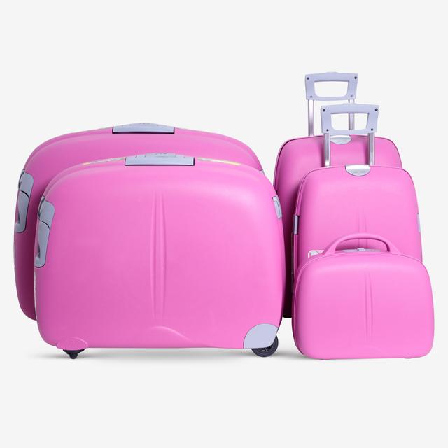 طقم حقائب سفر دوارة 5 حقائب (14 ، 18 ، 22 ، 27 ، 31) بوصة PP زهري غامق PARA JOHN - Travel Luggage Suitcase Set of 5 Lightweight Travel Bags with 360° Durable 4 Spinner Wheels - (14 ، 18 ، 22 ، 27 ، 31) inch - SW1hZ2U6NDM4MzU4