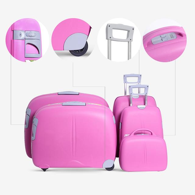 طقم حقائب سفر دوارة 5 حقائب (14 ، 18 ، 22 ، 27 ، 31) بوصة PP زهري غامق PARA JOHN - Travel Luggage Suitcase Set of 5 Lightweight Travel Bags with 360° Durable 4 Spinner Wheels - (14 ، 18 ، 22 ، 27 ، 31) inch - SW1hZ2U6NDM4MzY2