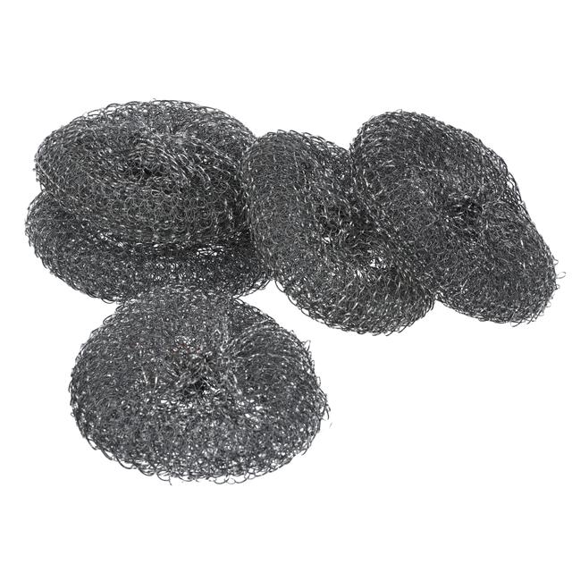 Royalford 5 Pcs Steel Scrubber, RF10220 | Ideal for Cast Iron Pans, Powerful Scrubbing for Stubborn Messes | Scrubber for Kitchens, Bathroom and More - SW1hZ2U6NDQwNzY0