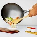 Royalford Iron Wok Pan With Wooden Handle, RF10248 | Stir Fry Pans | Non-Stick | No Coating | Less Oil | Quick & Even Heat Distribution | 30cm - SW1hZ2U6NDQ3MjI3