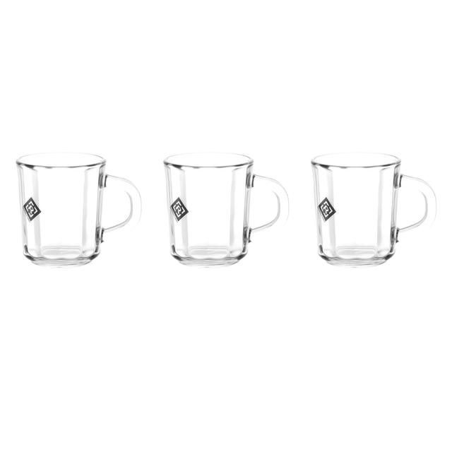 أكواب زجاجية عدد 3 سعة 235 مل ( 8 أونصة) Royalford - 3 Pcs Glass Mug Set With Handle, 235ml/8oz - SW1hZ2U6NDQ2MDgx