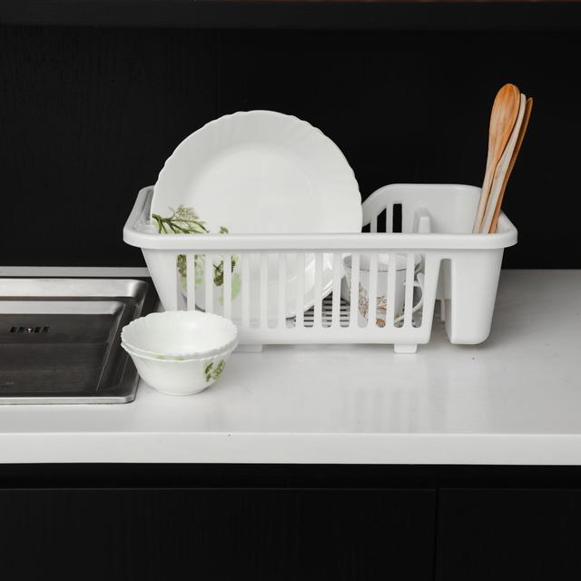 Royalford Dish Drainer With Detachable Tray, RF10470 | Utensil & Plates Holder with Plastic Drain Boards & Organization Shelf | Compact & Durable | Ideal Small/ Medium/ Large Kitchens - SW1hZ2U6NDQ5Njkw