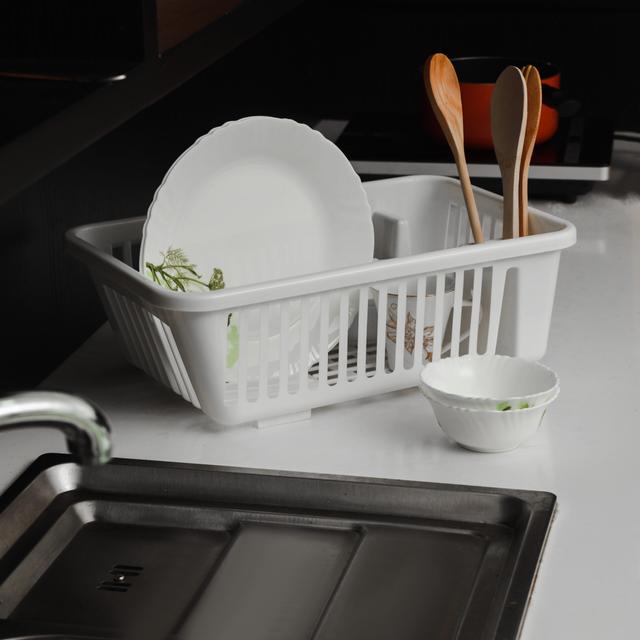 Royalford Dish Drainer With Detachable Tray, RF10470 | Utensil & Plates Holder with Plastic Drain Boards & Organization Shelf | Compact & Durable | Ideal Small/ Medium/ Large Kitchens - SW1hZ2U6NDQ5Njk0