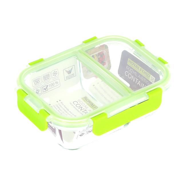 Royalford Food Storage Container With Compartments Rectangle Storage Box, Plastic Sealable Food - SW1hZ2U6NDQyMTAy