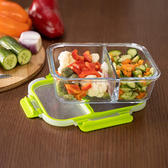 Royalford Food Storage Container With Compartments Rectangle Storage Box, Plastic Sealable Food - SW1hZ2U6NDQyMDk2