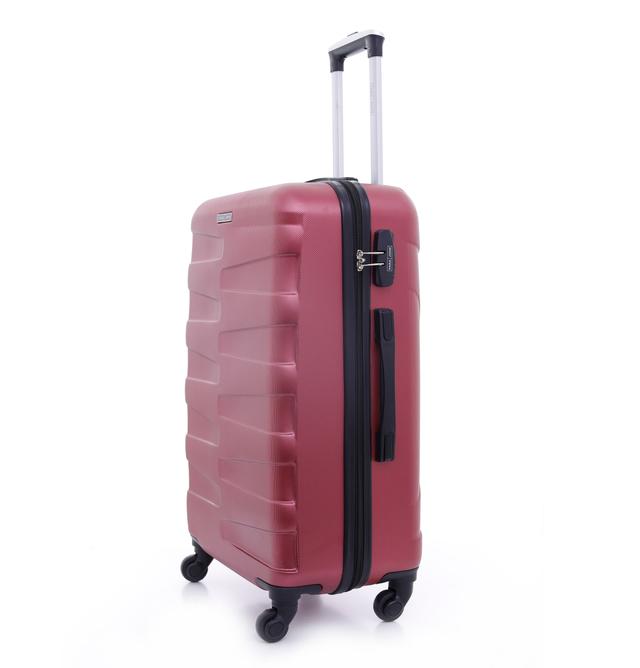 طقم حقائب سفر 3 حقائب مادة ABS بعجلات دوارة (20 ، 24 ، 28) بوصة أحمر برغندي PARA JOHN – Travel Luggage Suitcase, Set of 3 – Trolley Bag, Carry On Hand Cabin Luggage Bag - SW1hZ2U6NDM3Nzc5