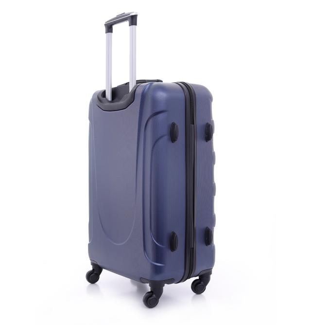 طقم حقائب سفر 3 حقائب مادة ABS بعجلات دوارة (20 ، 24 ، 28) بوصة أزرق داكن PARA JOHN - Travel Luggage Suitcase Set Of 3 - Trolley Bag, Carry On Hand Cabin Luggage Bag - Lightweight - SW1hZ2U6NDM3OTI4