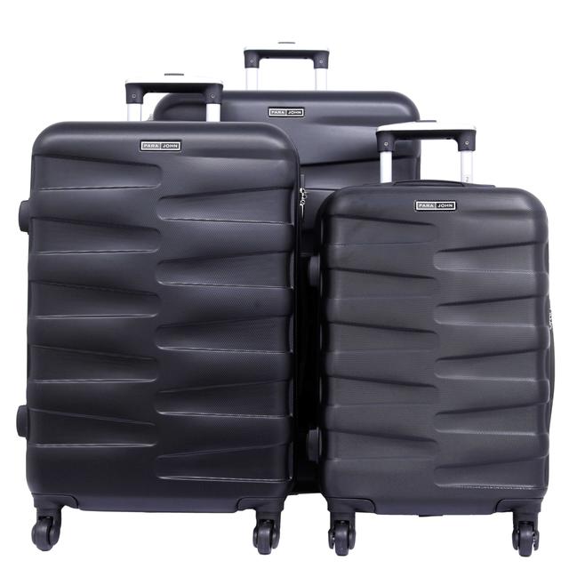 طقم حقائب سفر 3 حقائب مادة ABS بعجلات دوارة (20 ، 24 ، 28) بوصة أسود PARA JOHN - Travel Luggage Suitcase Set of 3 -  Trolley Bag, Carry On Hand Cabin Luggage Bag - Lightweight (20 ، 24 ، 28) inch - SW1hZ2U6NDM4MDk0
