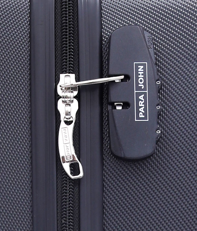 طقم حقائب سفر 3 حقائب مادة ABS بعجلات دوارة (20 ، 24 ، 28) بوصة أسود PARA JOHN - Travel Luggage Suitcase Set of 3 -  Trolley Bag, Carry On Hand Cabin Luggage Bag - Lightweight (20 ، 24 ، 28) inch