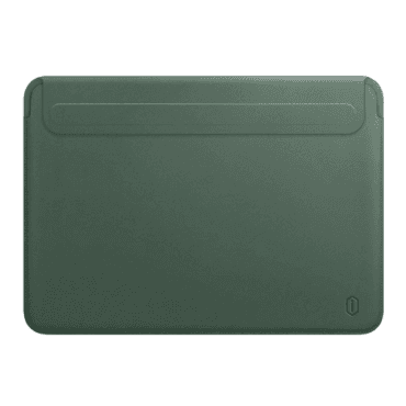 حقيبة ماك بوك برو 14.2 بوصة جلد أخضر داكن WIWU - SKIN PRO II PU LEATHER SLEEVE FOR MACBOOK PRO 16.2" - MIDNIGHT GREEN - 1}