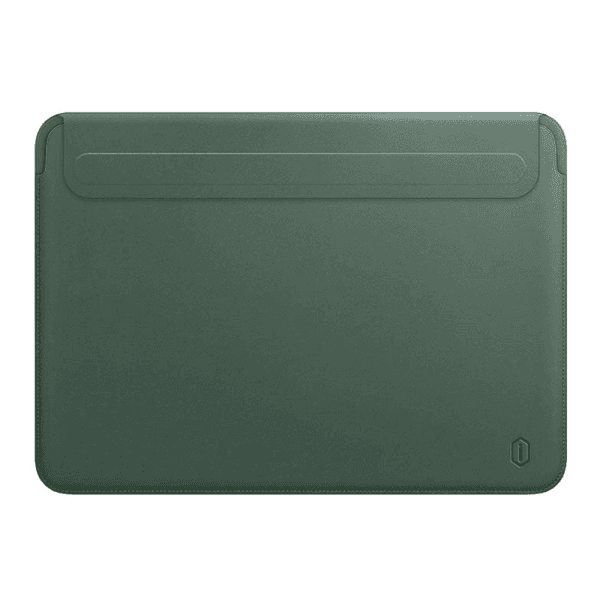 حقيبة ماك بوك برو 14.2 بوصة جلد أخضر داكن WIWU - SKIN PRO II PU LEATHER SLEEVE FOR MACBOOK PRO 16.2" - MIDNIGHT GREEN - SW1hZ2U6NDY4OTAx