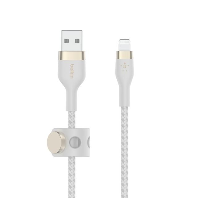 كيبل شحن ايفون ( USB-A الى  Lightning  ) - ابيض Belkin - BOOST CHARGEâ„¢PRO Flex USB-A to Lightning Cable - SW1hZ2U6NTIzMjg5