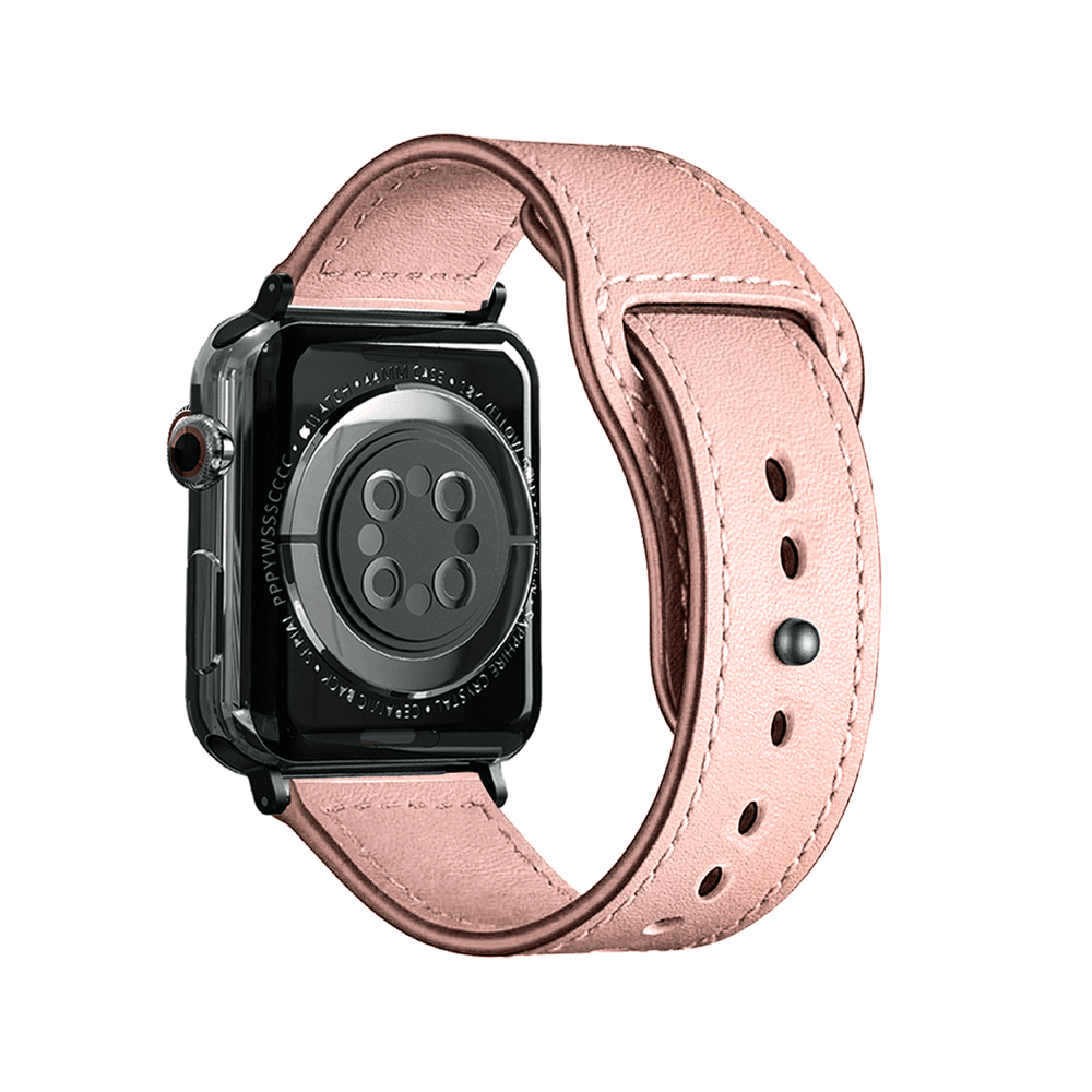 سوار ساعة ابل زهري by Porodo Leather Loop Watch Band for Apple Watch 44mm / 45mm من iGuard