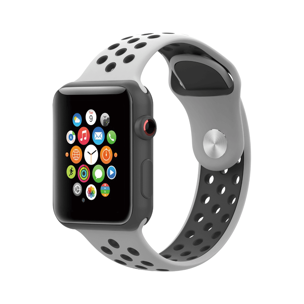 سوار ساعة ابل رمادي by Porodo Sport Silicone Watch Band for Apple Watch 44mm / 45mm من iGuard