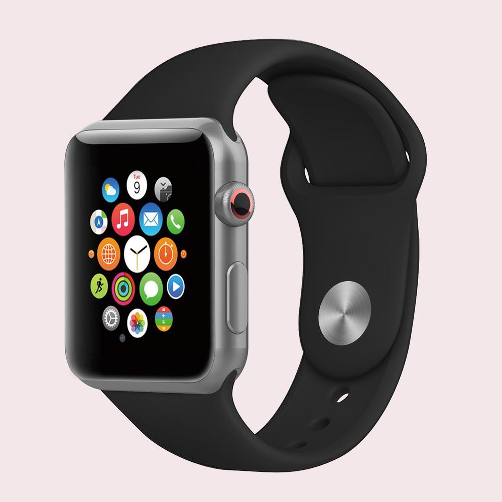 سوار ساعة ابل اسود by Porodo Silicone Loop Watch Band for Apple Watch 44mm / 45mm من iGuard