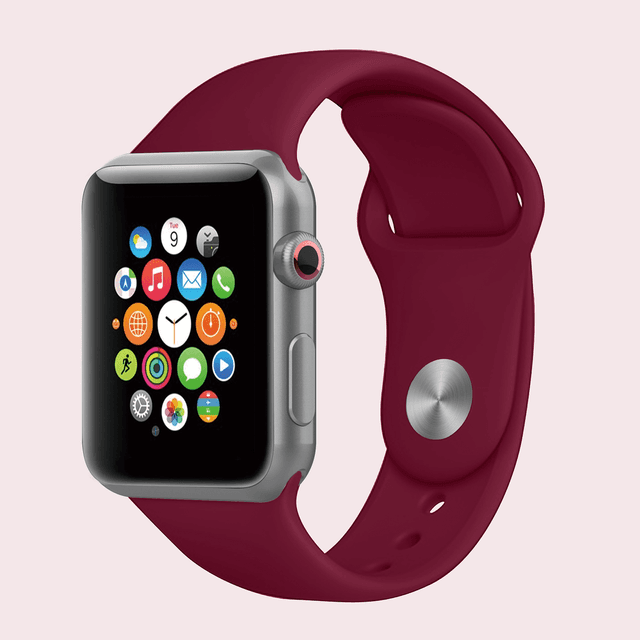 iGuard by Porodo Silicone Loop Watch Band for Apple Watch 44mm / 45mm - Rose Red - SW1hZ2U6NTI1OTU3