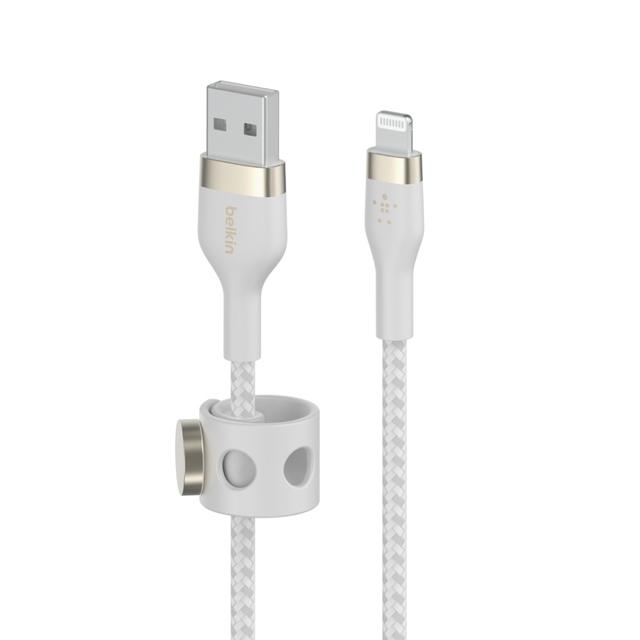 كيبل شحن ايفون ( USB-A الى  Lightning  ) - ابيض Belkin - BOOST CHARGEâ„¢PRO Flex USB-A to Lightning Cable - SW1hZ2U6NTIzMjkx
