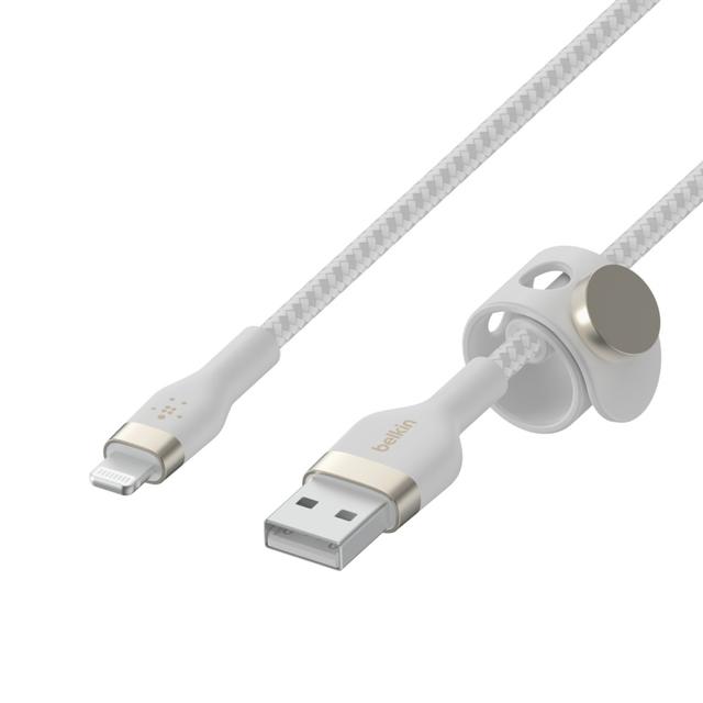 كيبل شحن ايفون ( USB-A الى  Lightning  ) - ابيض Belkin - BOOST CHARGEâ„¢PRO Flex USB-A to Lightning Cable - SW1hZ2U6NTIzMjk1