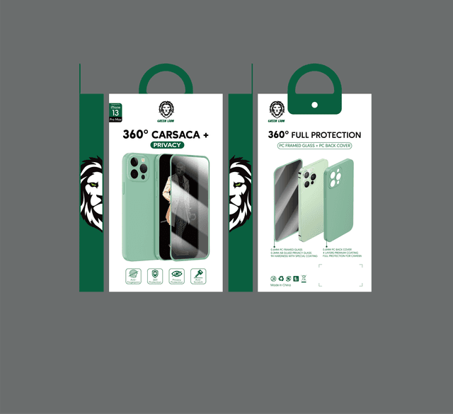 كفر ايفون ( مع شاشة حماية ) - اخضر Green - 360 Carsaca Plus Case with Privacy Glass for iPhone 13 Pro Max - SW1hZ2U6NTI0MTc1