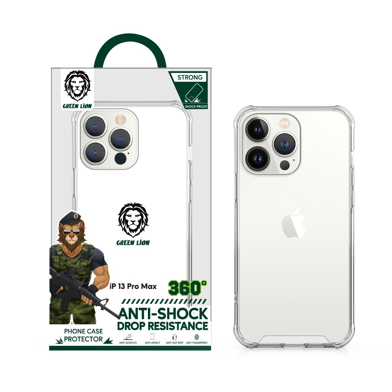 كفر ايفون ( 6.7" ) - شفاف Green - Anti-Shock Case for iPhone 13 Pro Max - cG9zdDo1MjU1NzU=