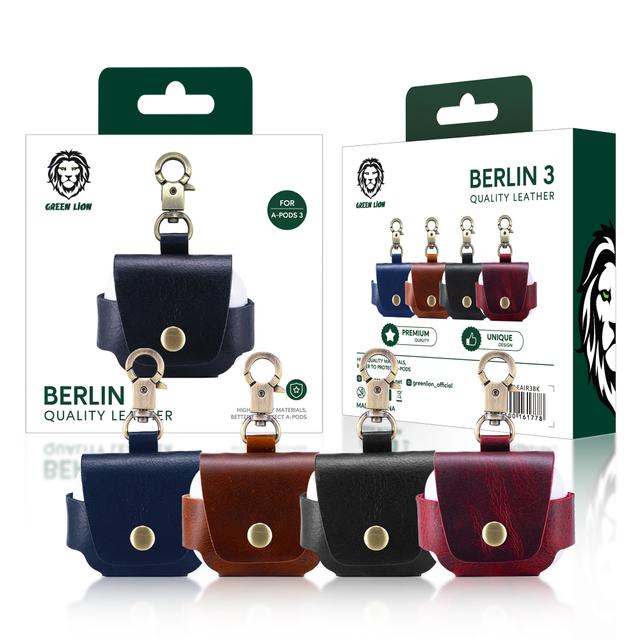 Green Lion Green Berlin Leather Case for Airpods 3 - Black - SW1hZ2U6NTI0MzAw